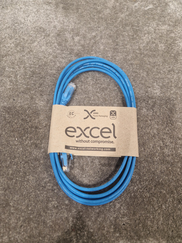 Excel CAT6A 3M Ethernet Cable Blue - High-Speed Data Transfer - Excellent