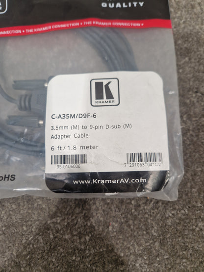 Kramer C-a35m/D9f-6 Cable 6FT - High-Quality Audio Connection - Excellent w/ Original Packing