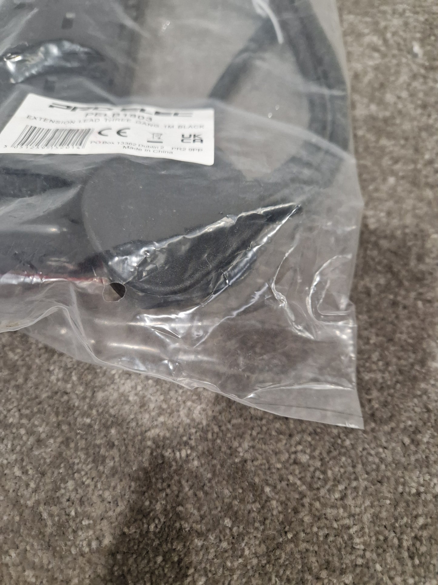 PRO-ELEC Extension Lead Three Gang 1M Black - Durable Power Solution - Excellent w/ Original Packaging