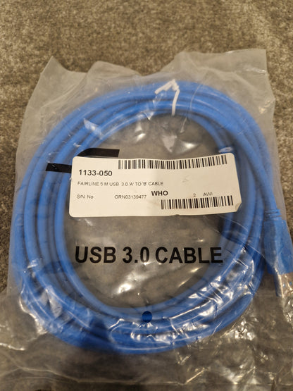 Fairline 5M USB Cable Blue - High-Speed Data Transfer - Excellent w/ Original packaging