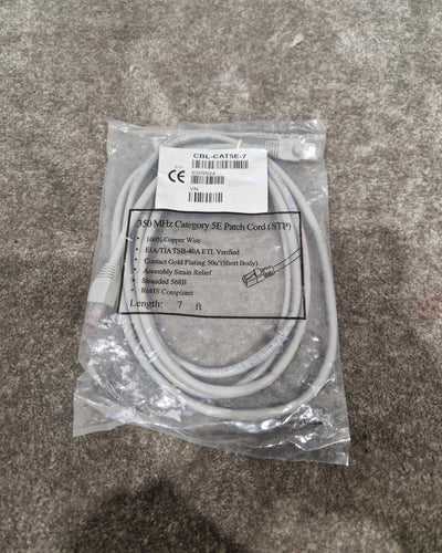 Grey 7FT Long Ethernet Cable - High-Speed Data Transfer - Excellent w/ Original packaging