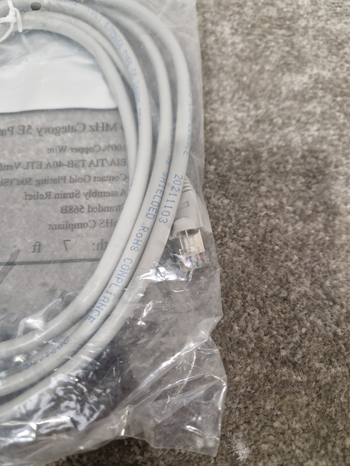 Grey 7FT Long Ethernet Cable - High-Speed Data Transfer - Excellent w/ Original packaging