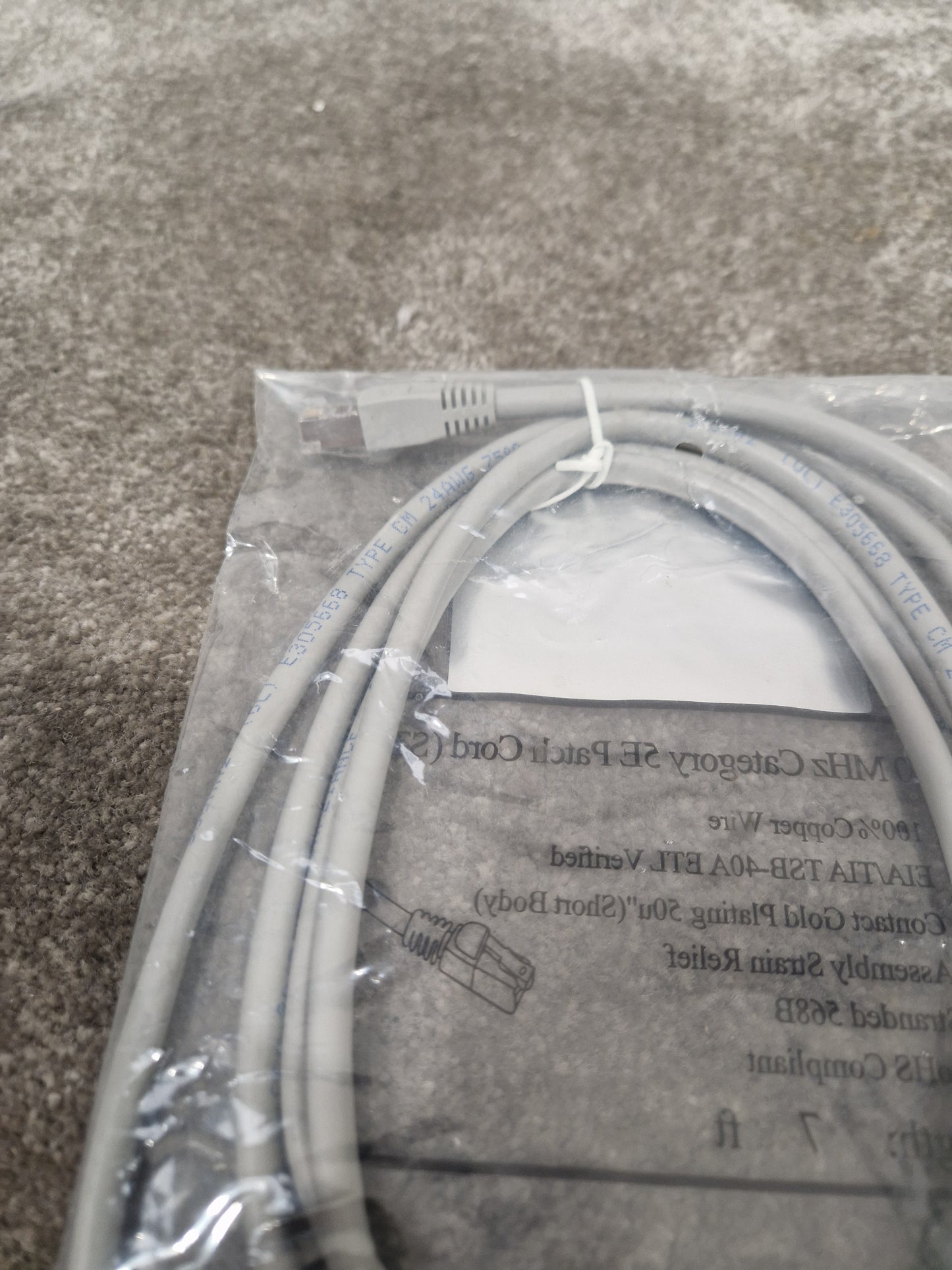 Grey 7FT Long Ethernet Cable - High-Speed Data Transfer - Excellent w/ Original packaging
