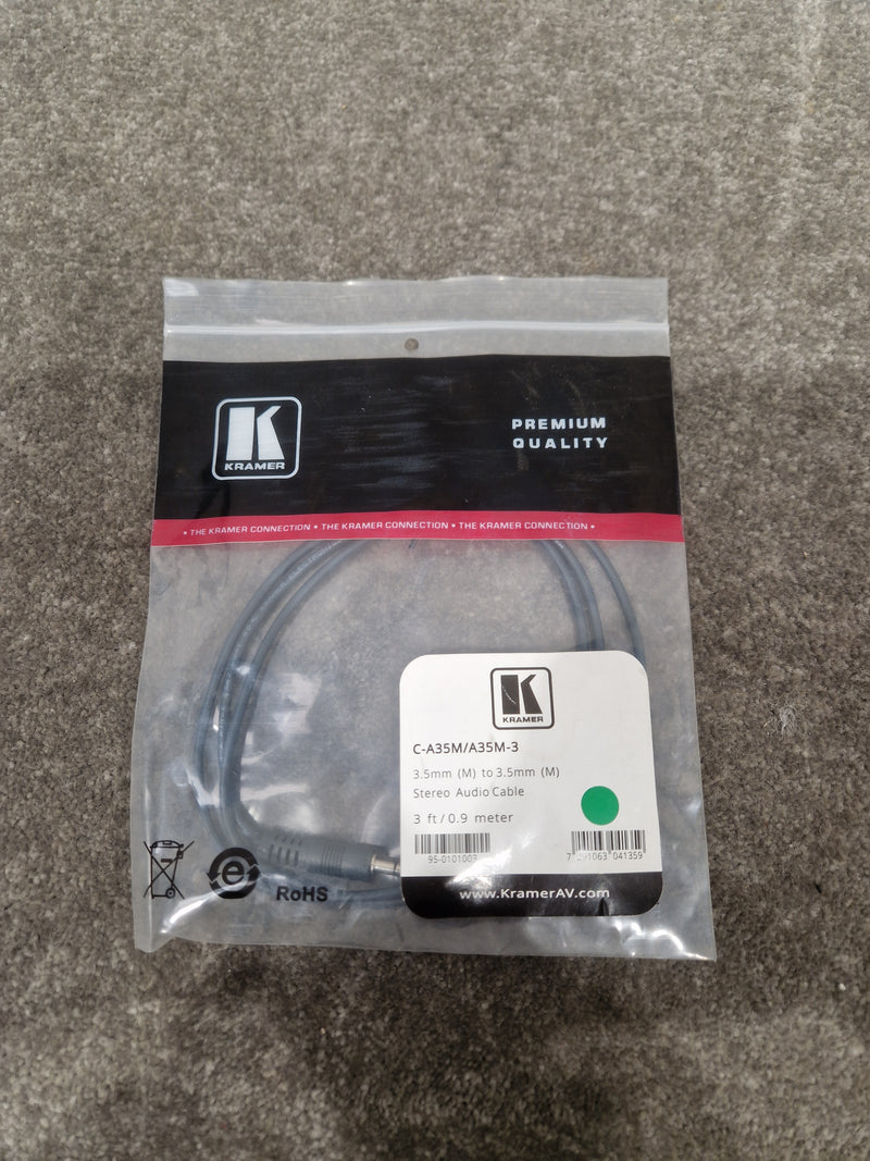 Kramer 3.5mm TO 3.5mm Cable 3FT - Premium Audio Connection - Excellent w/ Original packaging - Image 1