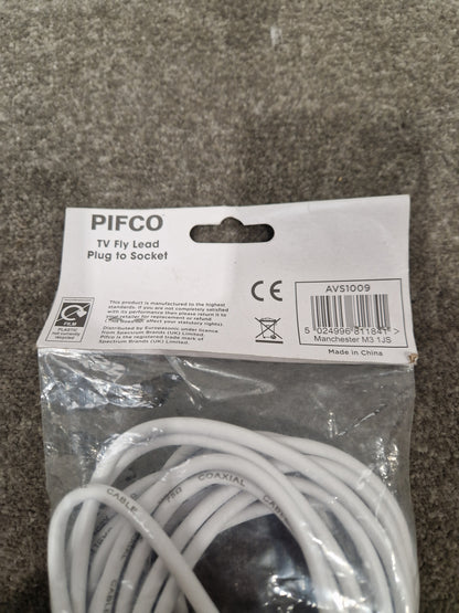 4M Pifco TV Fly Lead Plug TO Socket - Durable Connection Cable - Excellent w/ Original Packaging