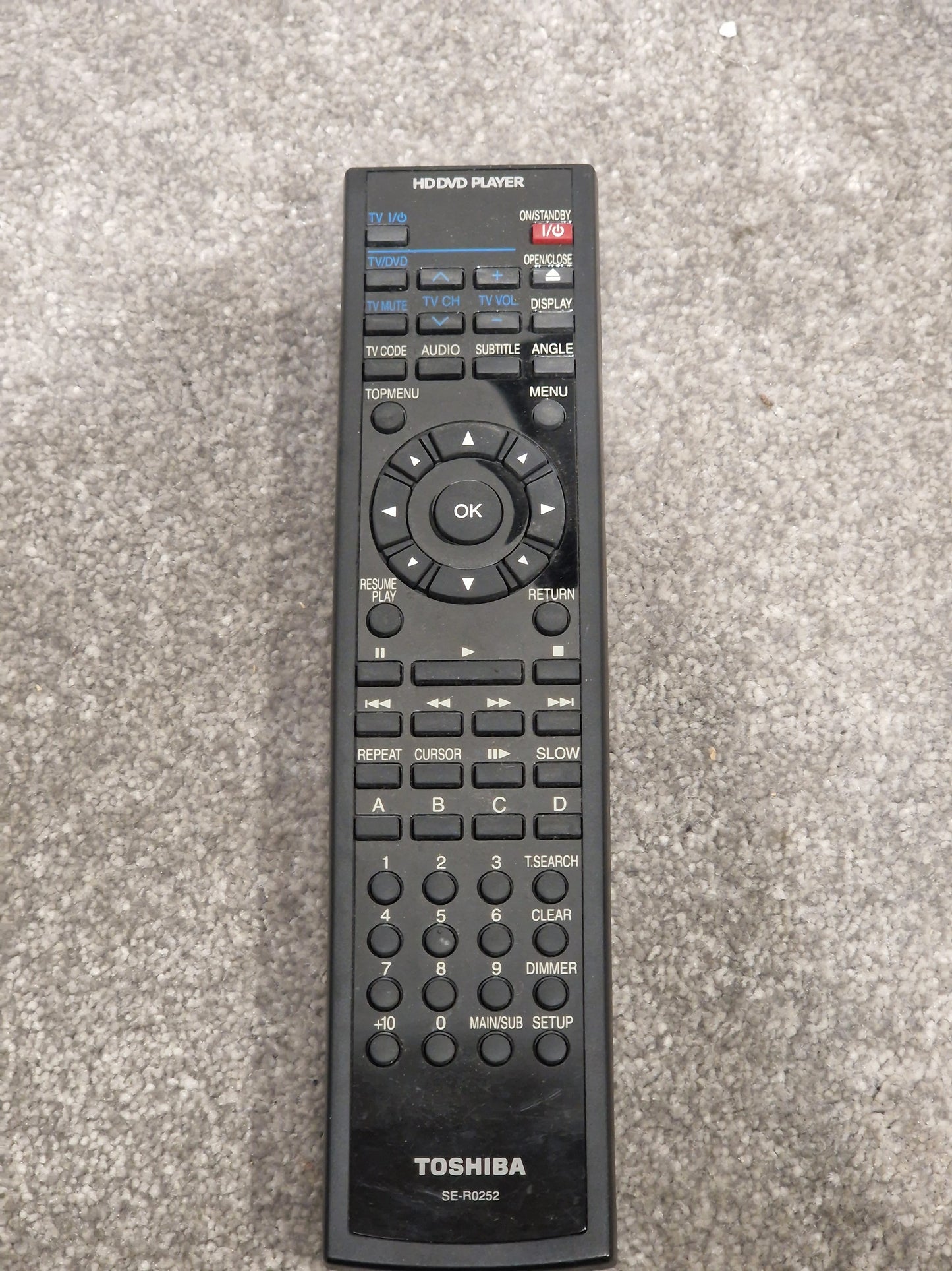 Toshiba SE-R0252 For DVD Unit - Remote Control Compatible - Excellent