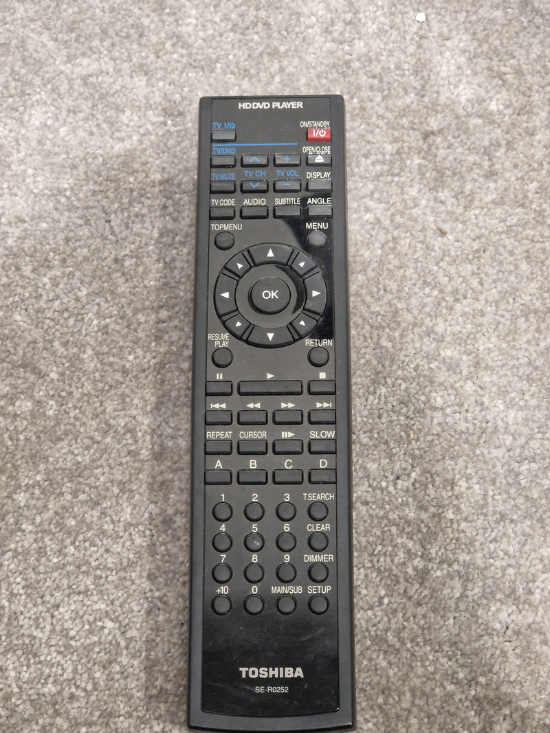 Toshiba SE-R0252 For DVD Unit - Remote Control Compatible - Excellent - Image 1