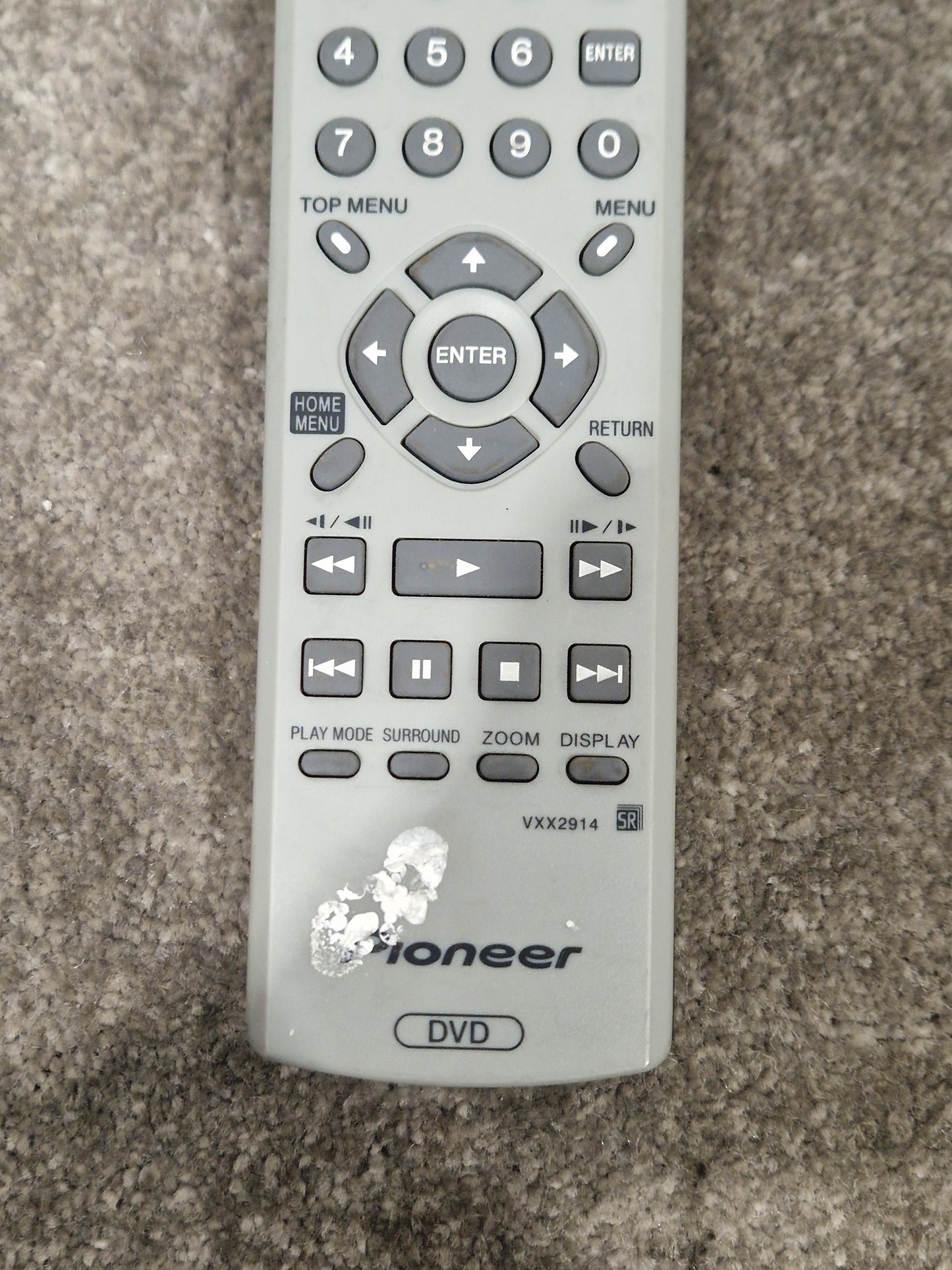 Pioneer DVD Player Remote VXXX2914 - Versatile Control Unit - Excellent