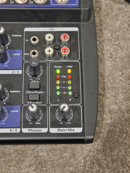 Wharfedale Pro Connect 502 Compact Mixer - 5-Channel Audio Control - Excellent w/ Original Box & Power Supply