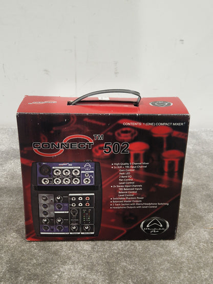 Wharfedale Pro Connect 502 Compact Mixer - 5-Channel Audio Control - Excellent w/ Original Box & Power Supply