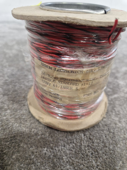 Arrow Electronics 16/0.2mm Equipment Wire Type 2 Red And Black 100 Metres - High-Quality Wiring - Excellent
