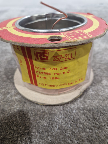 RS 7/0.2mm Equipment Wire Type 2 Pink 100 Metres - High-Quality Insulation - Excellent