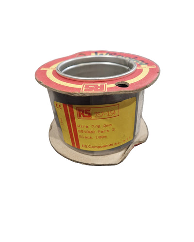 RS 7/0.2mm Equipment Wire Type 2 Black 100 Metres - Durable Insulation - Excellent