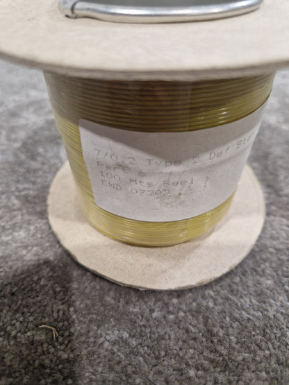 Def Spec 7/0.2mm Equipment Wire Type 2 Yellow 100 Metres - High-Grade Insulation - Excellent