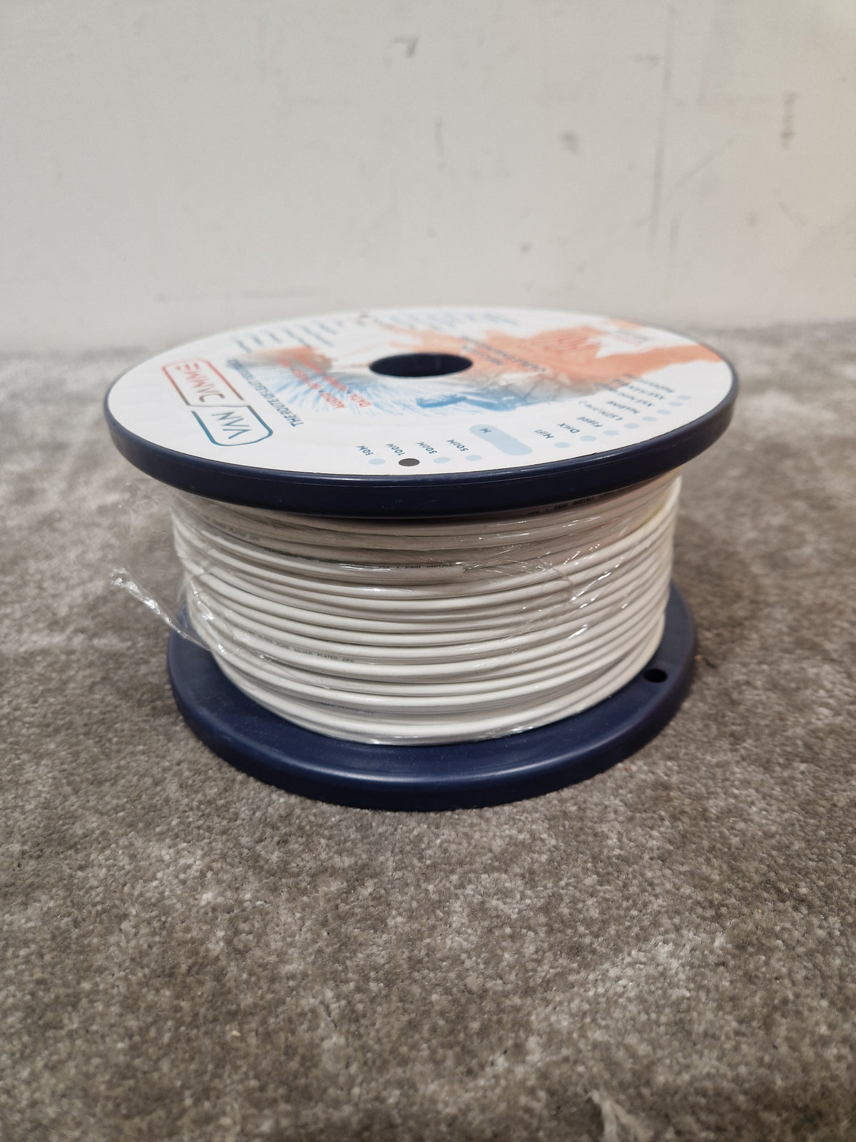Van Dammme 100M Equipment Wire White - High-Grade Audio Cable - Excellent