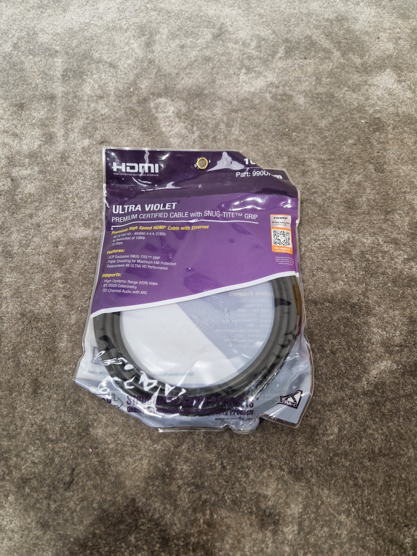 Ultra Violet HDMI Cable 10FT - High-Speed 4K Support - Excellent w/ Original packaging