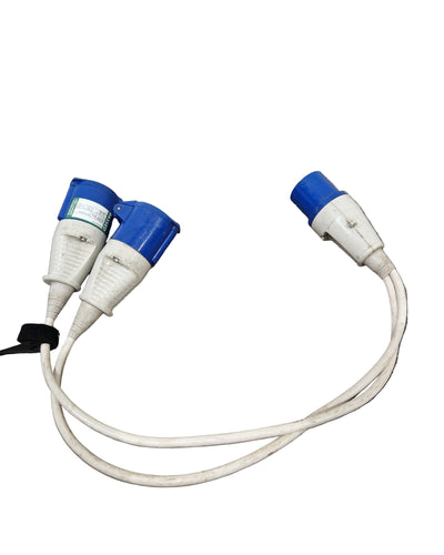 16 AMP 240V Plug TO-2X 16 AMP Socket Splitter - Heavy-Duty Power Distribution - Good