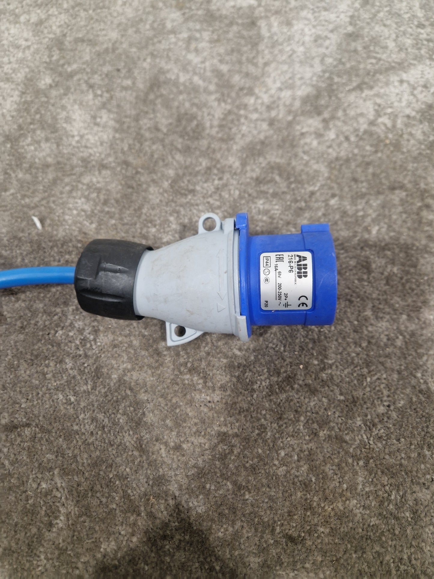 16A Cable TO-13 A Socket Fly Lead 2 Gang - Electrical Connector Cable - Very Good