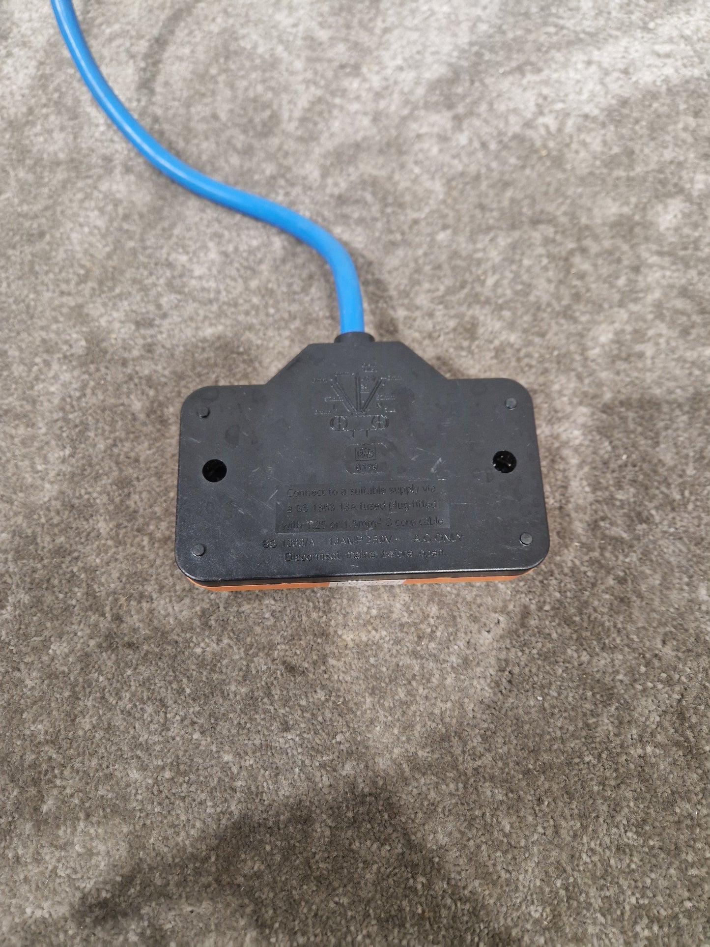 16A Cable TO-13 A Socket Fly Lead 2 Gang - Electrical Connector Cable - Very Good