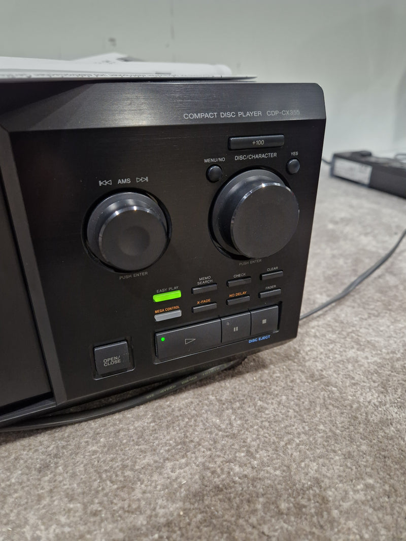 Sony CDP-CX355 - 300-Disc CD Changer - Spares or Repair w/ Power Supply & Remote - Image 5