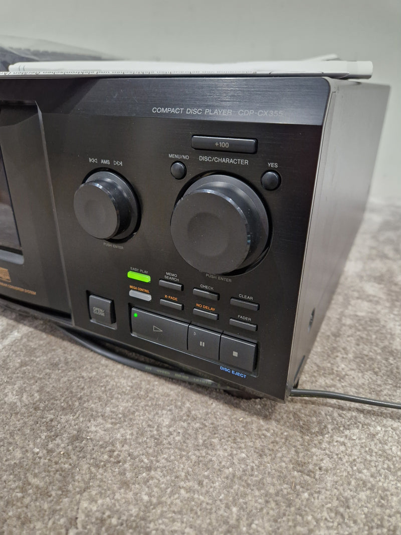 Sony CDP-CX355 - 300-Disc CD Changer - Spares or Repair w/ Power Supply & Remote - Image 3