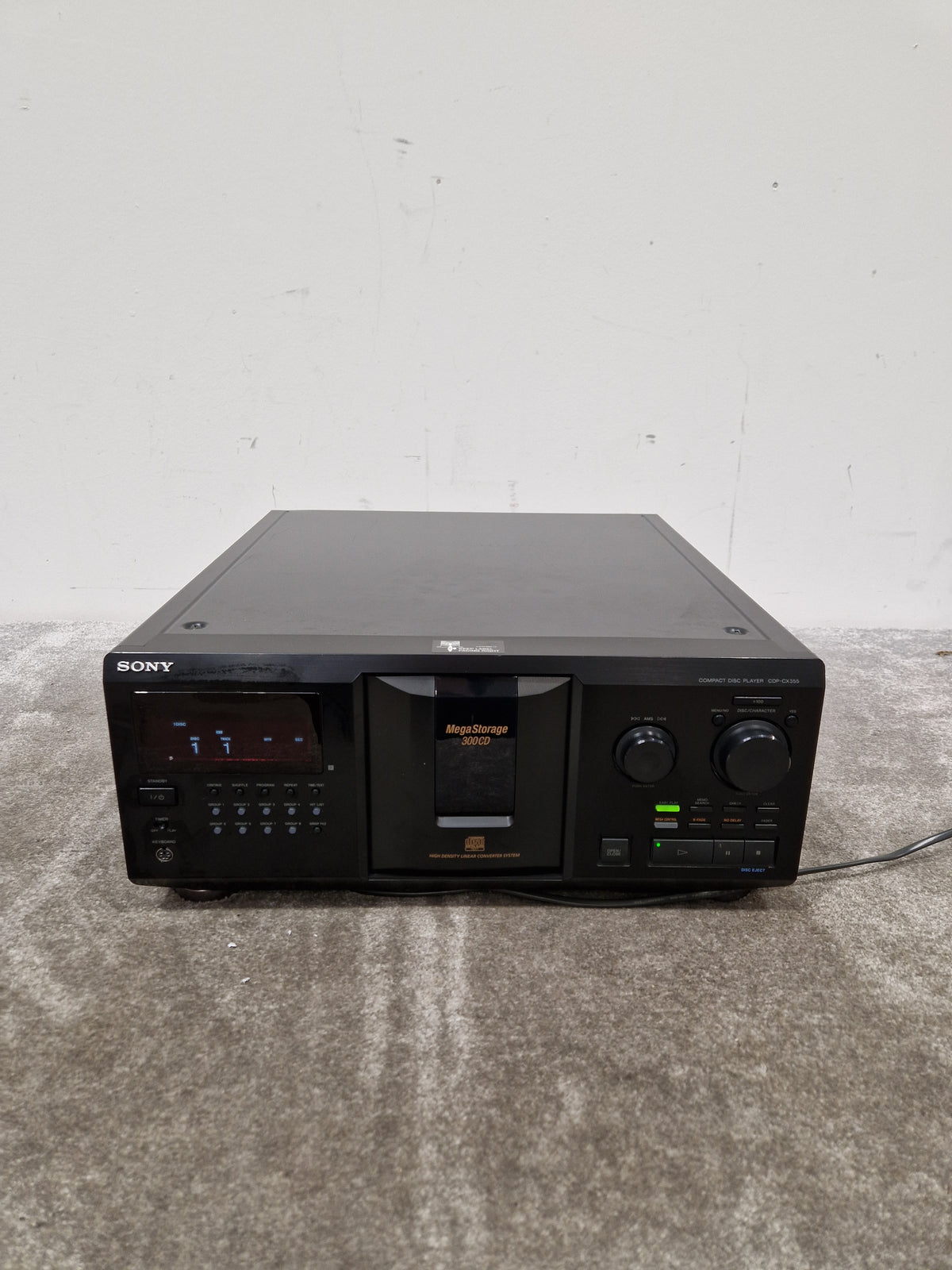 Sony CDP-CX355 - 300-Disc CD Changer - Spares or Repair w/ Power Supply & Remote