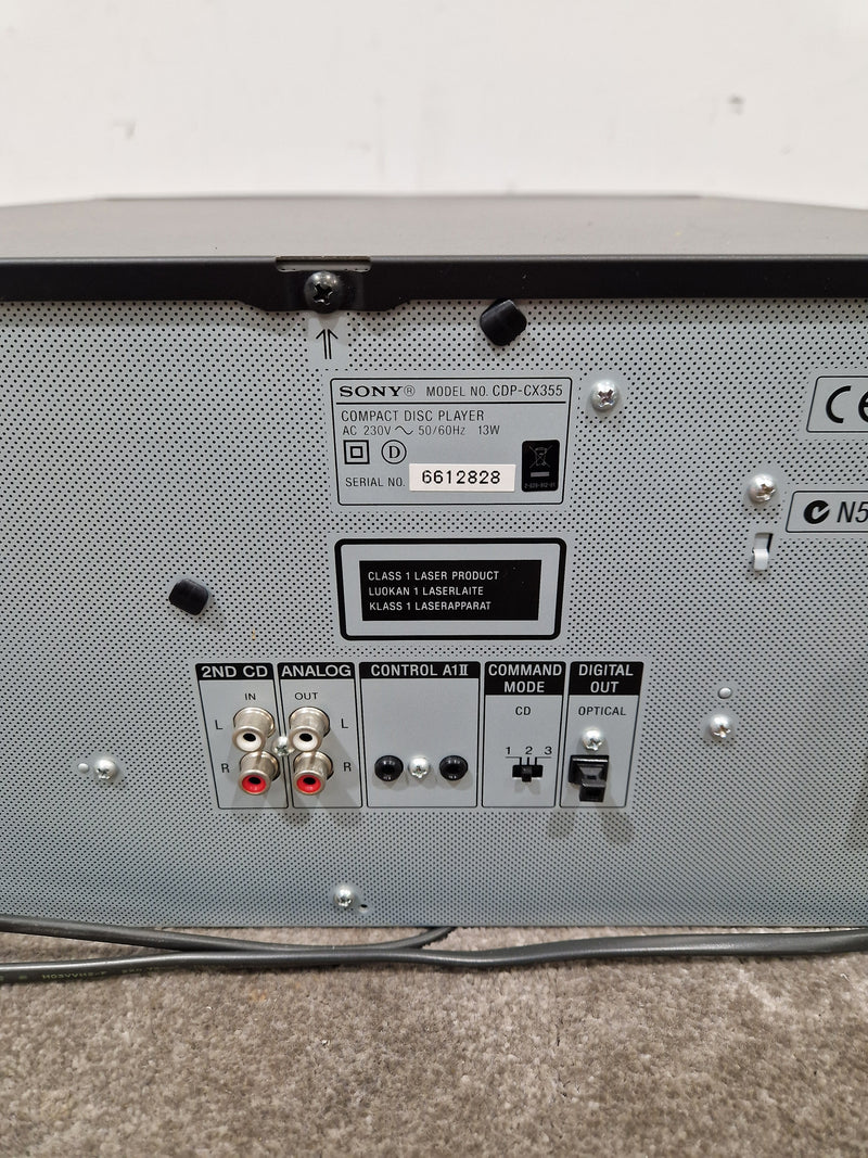 Sony CDP-CX355 - 300-Disc CD Changer - Spares or Repair w/ Power Supply & Remote - Image 8