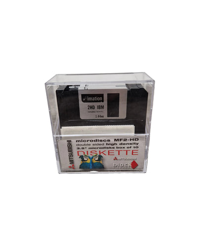 Mitsubishi Microdiscs MF2-HD Set OF-10 Black - High-Density Storage - Excellent w/ Plastic case