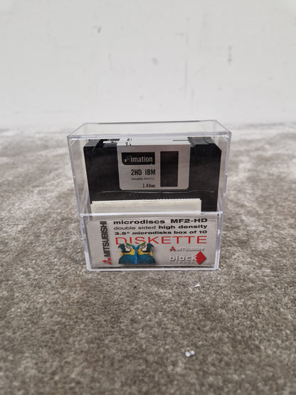 Mitsubishi Microdiscs MF2-HD Set OF-10 Black - High-Density Storage - Excellent w/ Plastic case