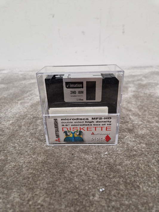 Mitsubishi Microdiscs MF2-HD Set OF-10 Black - High-Density Storage - Excellent w/ Plastic case