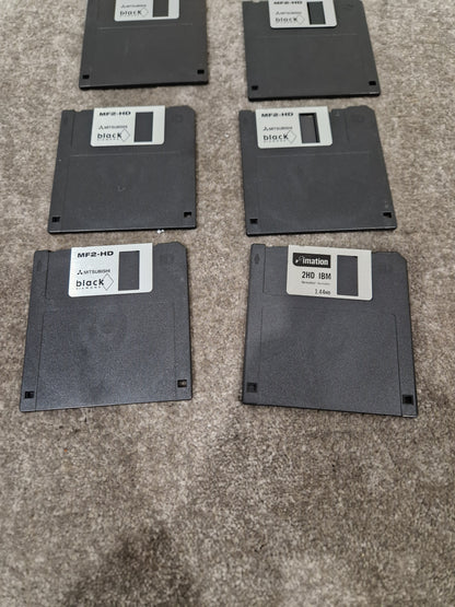 Mitsubishi Microdiscs MF2-HD Set OF-10 Black - High-Density Storage - Excellent w/ Plastic case