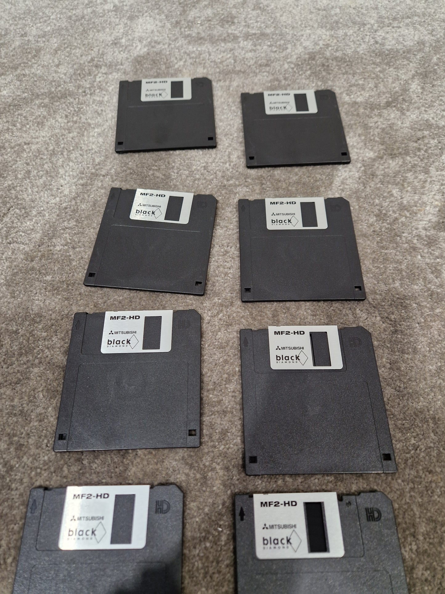 Mitsubishi Microdiscs MF2-HD Set OF-10 Black - High-Density Storage - Excellent w/ Plastic case