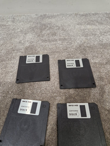 Mitsubishi Microdiscs MF2-HD Set OF-10 Black - High-Density Storage - Excellent w/ Plastic case