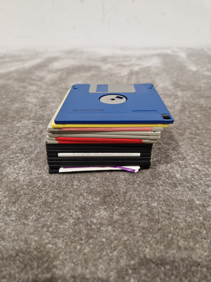 14 HD Floppy Discs Multicoloured - Vintage Data Storage - Excellent