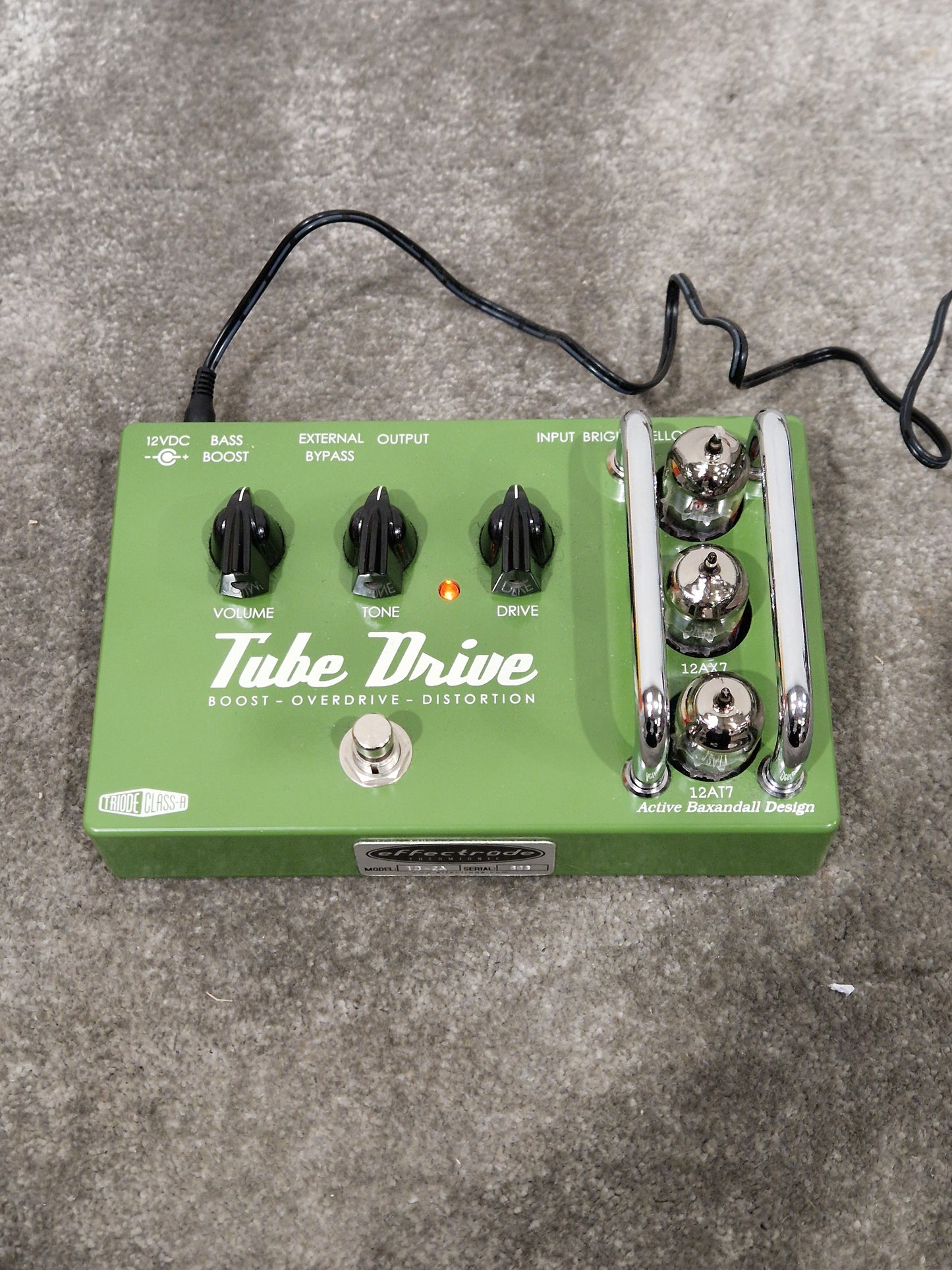 Effectrode Tube Drive Valve Pedal - Boutique Analog Overdrive - Excellent w/ Original Box & Power Supply