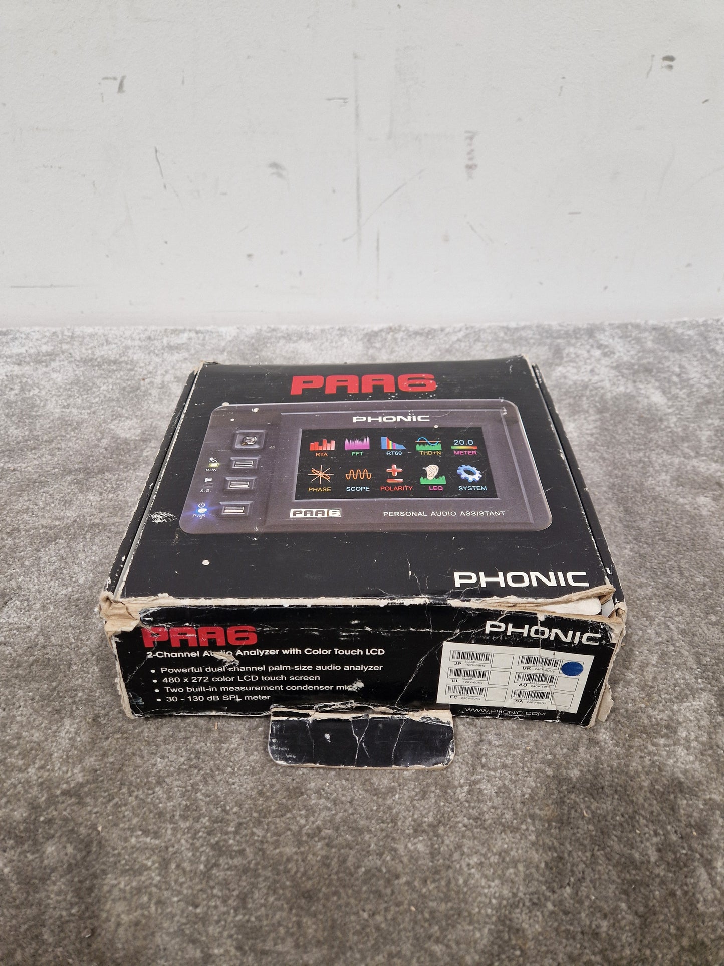 Phonic PAA6 - Handheld Audio Analyzer - Excellent w/ Original Box & Power Supply