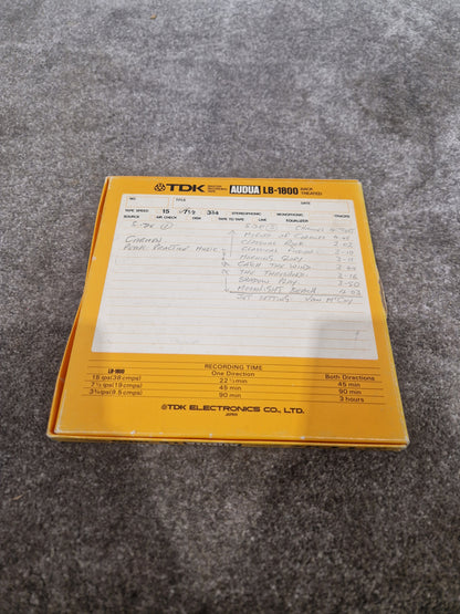 Soda – Britpop Band Collectible Broadcast Cue Master Tape – Very Good w/ Handwritten Program Notes