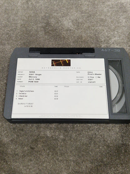 Soda – Britpop Band Collectible Metropolis PCM 1630 Master – Excellent w/ CD/7" Production Label