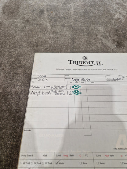 Soda – Britpop Band Collectible Trident II Studio Reel – Very Good w/ Box & Engineer Notes