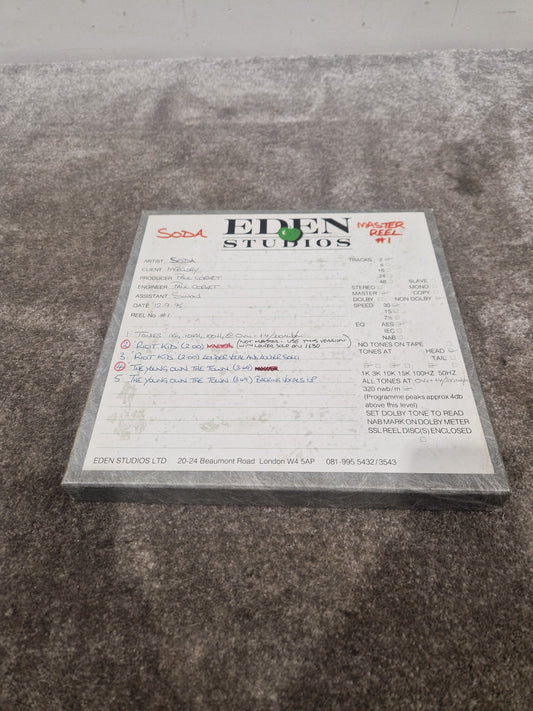 Soda – Britpop Band Collectible Eden Master Reel #1 – Excellent w/ Mix Variants & Studio Notes