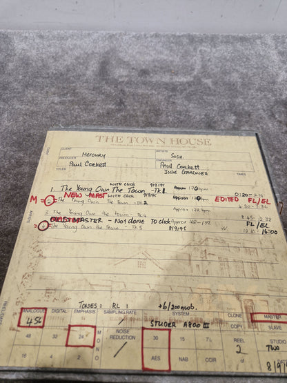 Soda – Britpop Band Collectible Town House Master Reel – Excellent w/ Multi-Take Breakdown of “The Young Own The Town”