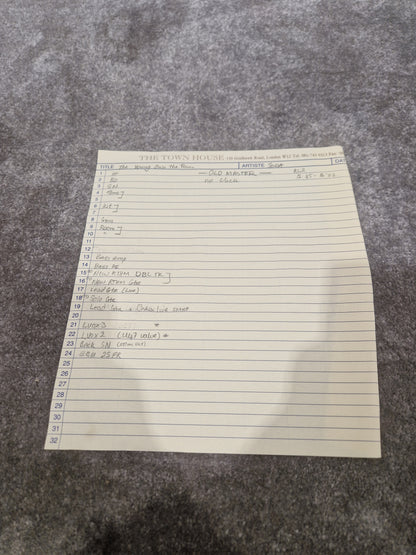 Soda – Britpop Band Collectible Town House Master Reel – Excellent w/ Multi-Take Breakdown of “The Young Own The Town”