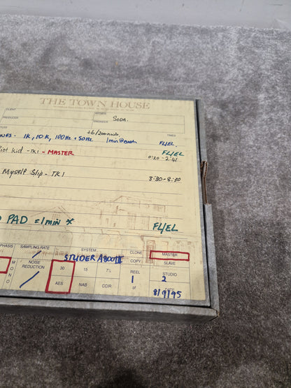 Soda – Britpop Band Collectible Town House Master Reel – Excellent w/ Studio Track Sheet & Tone Reference