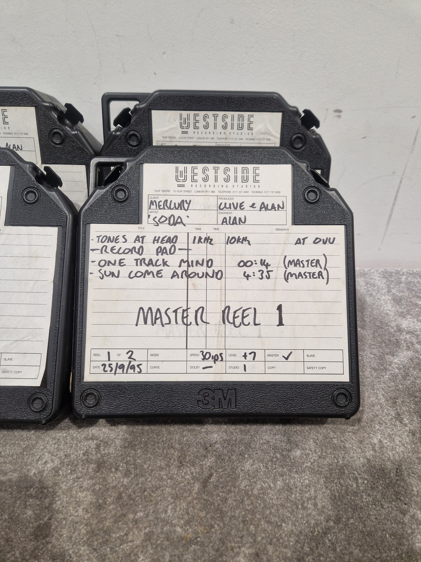 Soda – Britpop Band Collectible Westside Master Reel Suite (#1–4) – Excellent w/ Full Studio Track Sheets