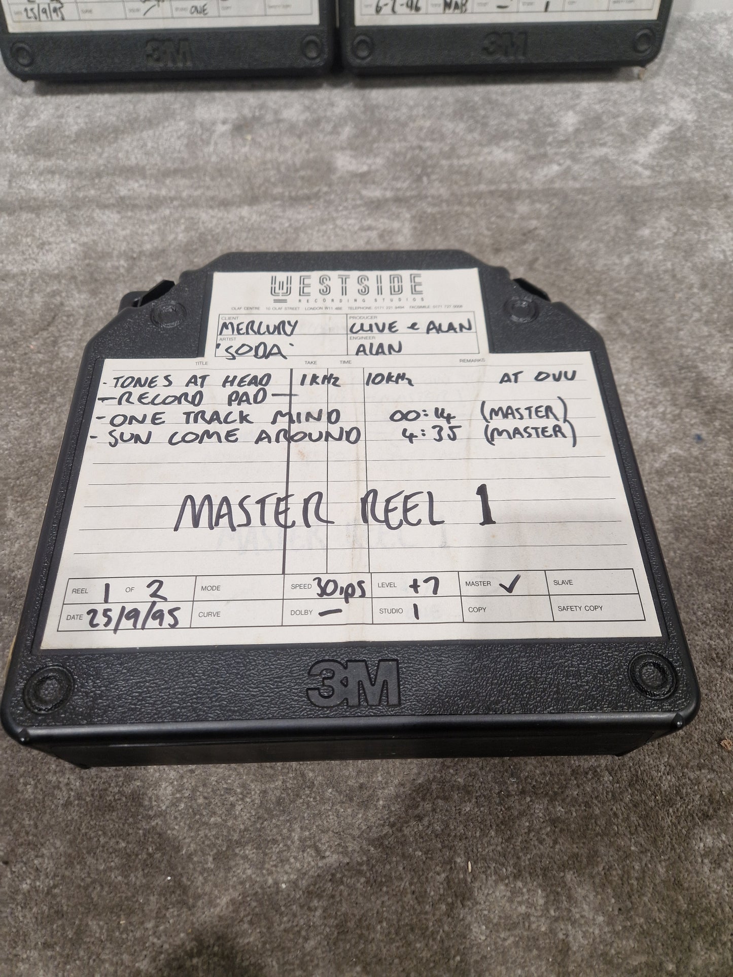 Soda – Britpop Band Collectible Westside Master Reel Suite (#1–4) – Excellent w/ Full Studio Track Sheets