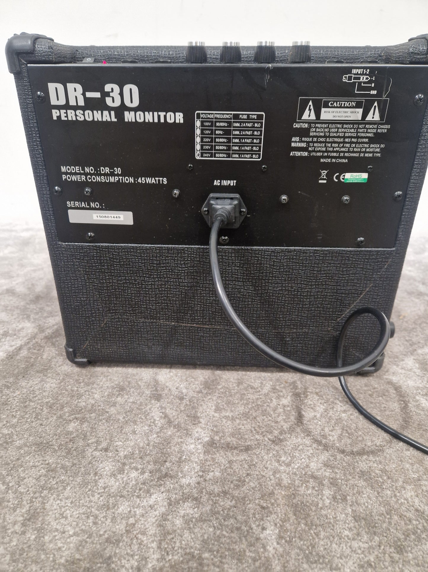 Subzero DR-30 Drum Amplifier - Compact Drum Monitor - Excellent w/ Power Supply