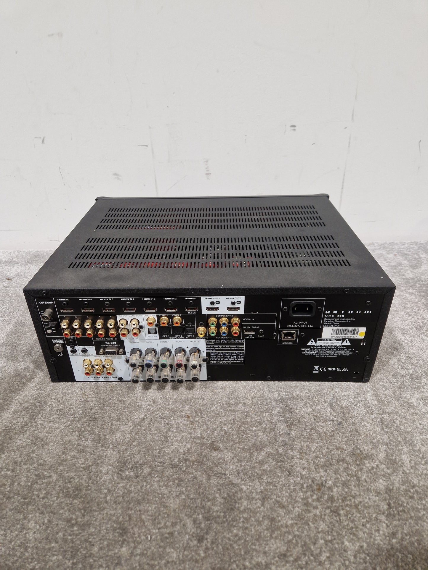 Anthem MRX-310 - High-Performance AV Receiver - Excellent w/ Power Supply