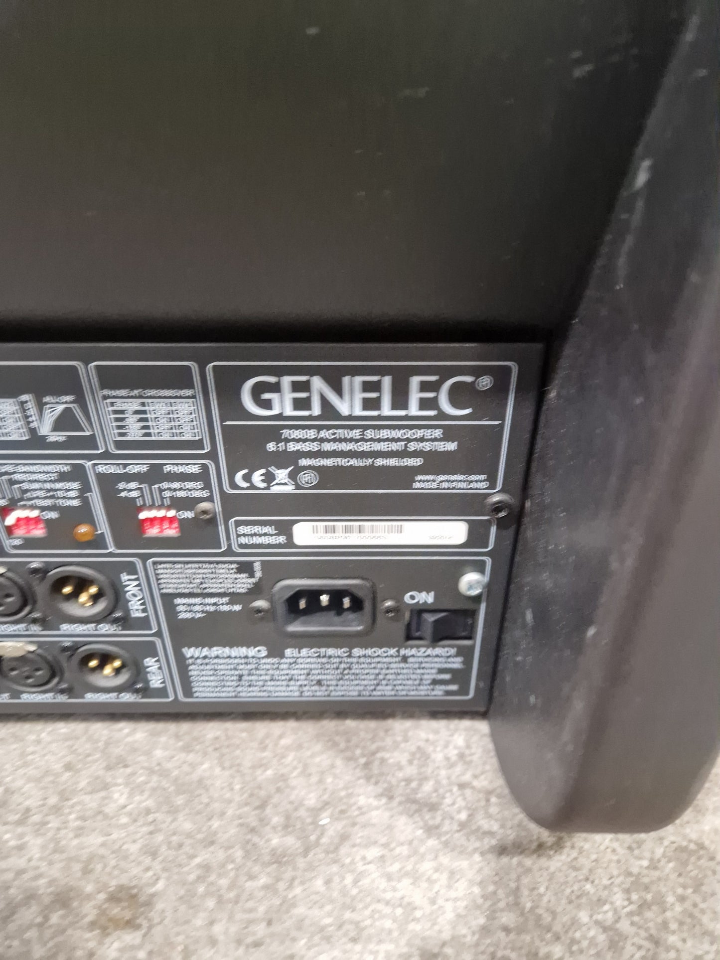 Genelec 7060B Active Subwoofer - Precise Bass Response - Very Good w/ Power Supply