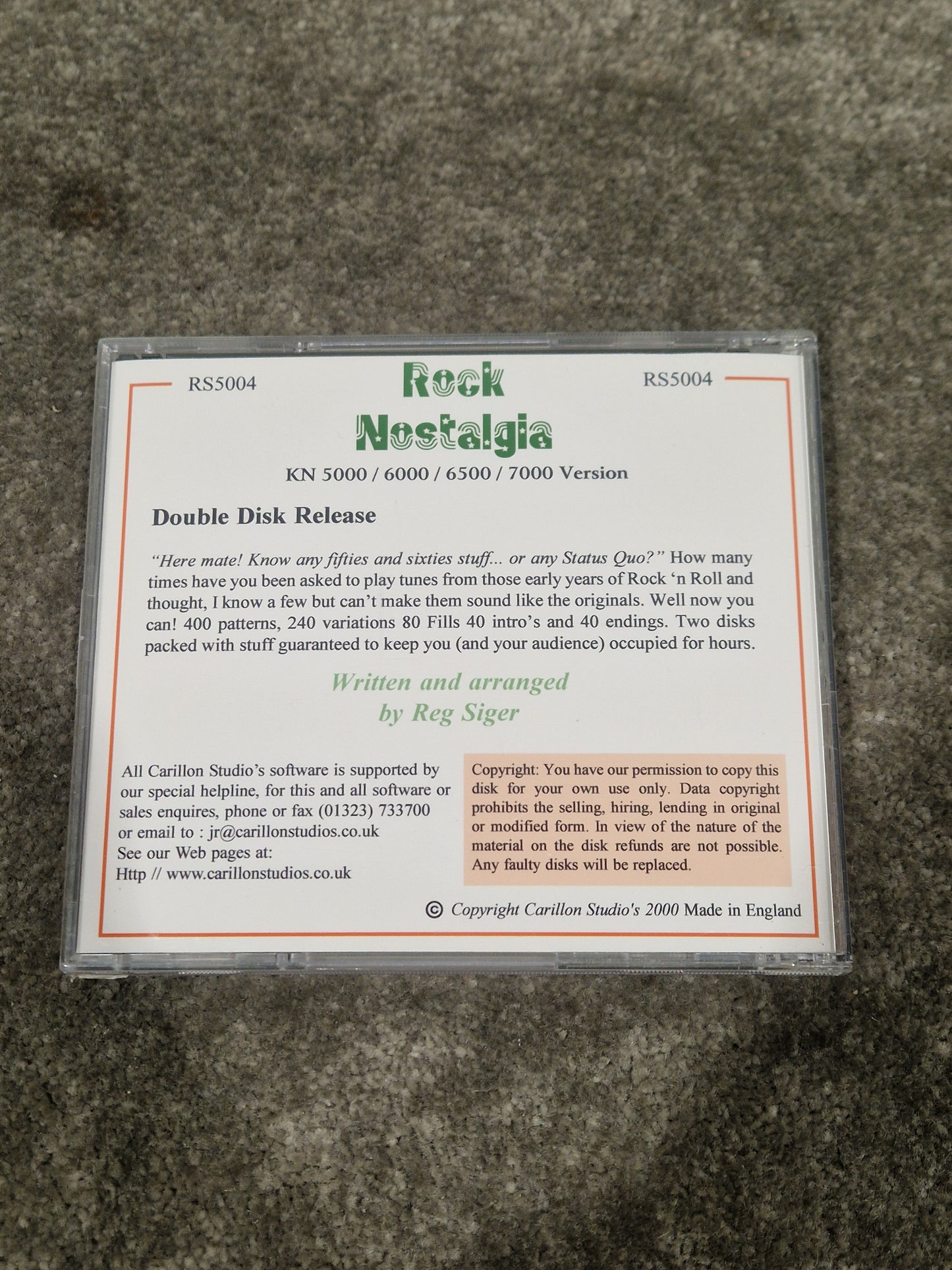 Technics Rock Nostalgia For Kn5000-7000 Sound Module - Vintage Sound Expansion - Excellent