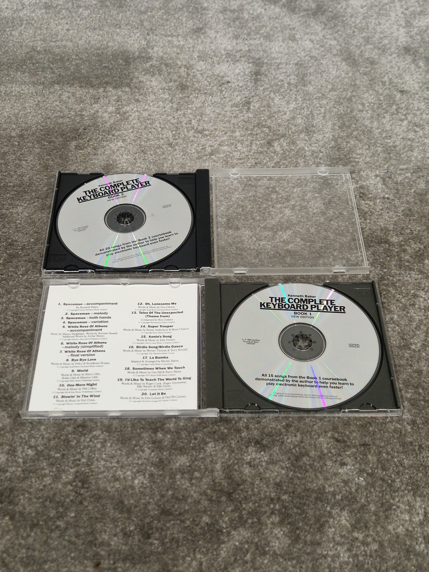 The Complete Keyboard Player 1 And 2 Discs - Instructional Audio Discs - Excellent